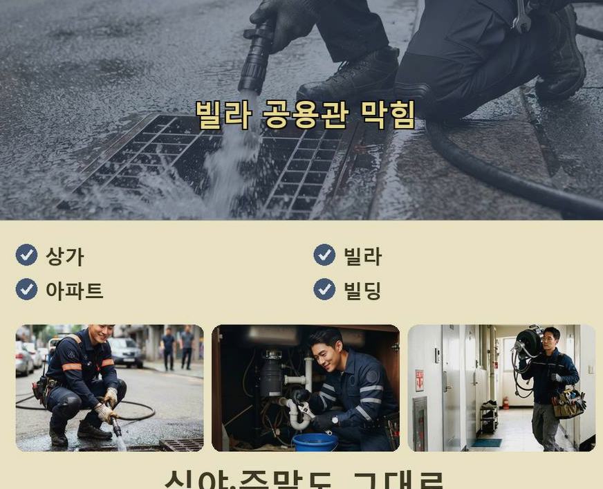 서울 송파구 문정동 배수구막힘 고압세척·관통 작업 모습