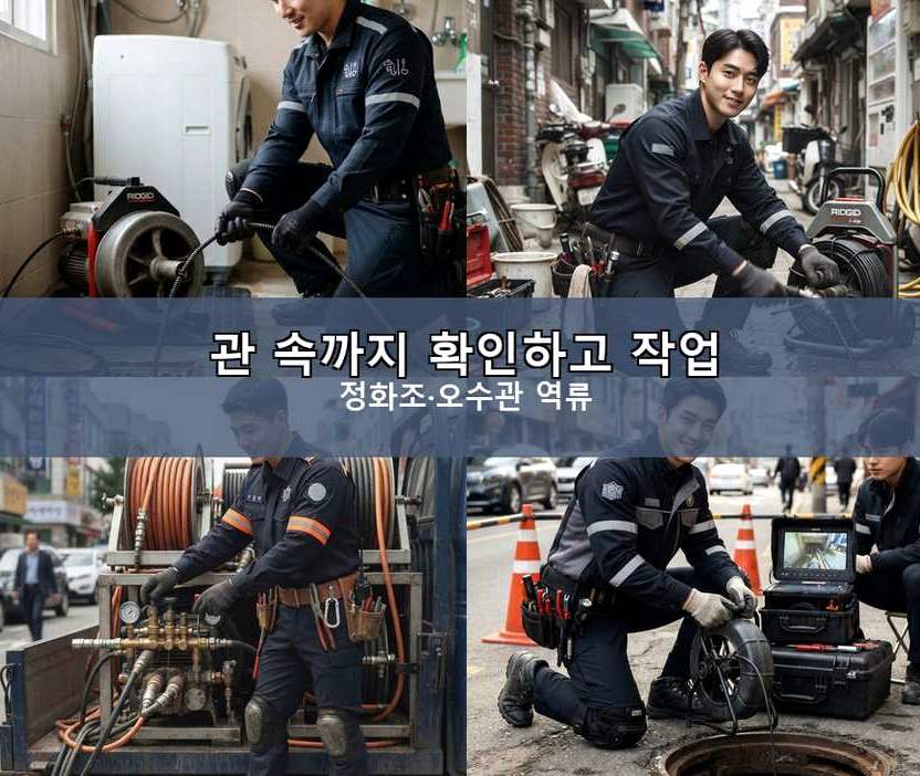 서울 송파구 가락동 하수구 냄새 뚫음 현장 작업 사진 - 배관해결사