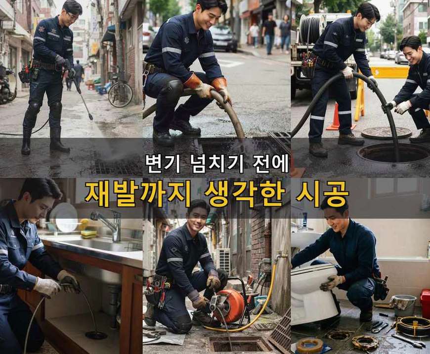 남양주시 가운동 베란다 배수구막힘 가격 안내 현장 작업 사진 - 배관해결사