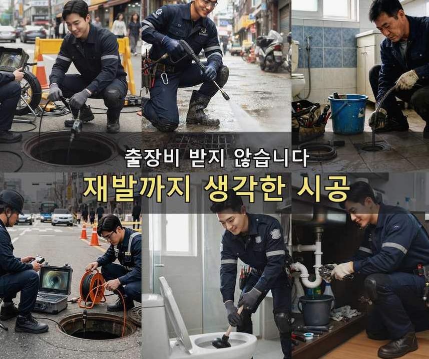 구리시 갈매동 세면대막힘 뚫음 현장 작업 사진 - 배관해결사