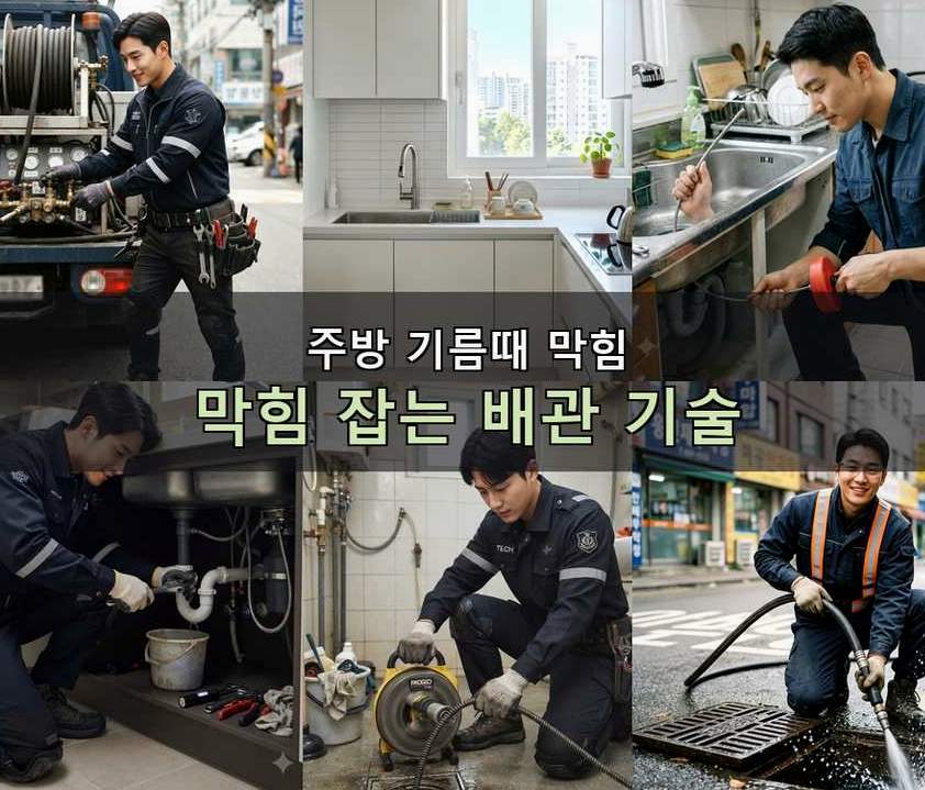 안양시동안구 갈산동 배관청소 원인 진단 현장 작업 사진 - 배관해결사