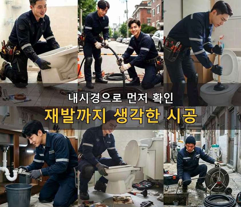 안양시동안구 갈산동 하수구 냄새 원인 진단 현장 작업 사진 - 배관해결사