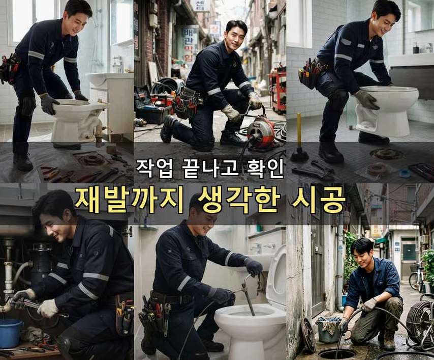서울 용산구 갈월동 세면대막힘 비용 현장 작업 사진 - 배관해결사