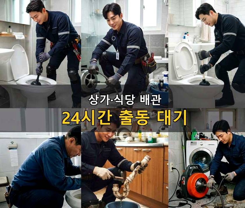 서울 용산구 갈월동 주방 하수구막힘 빠른 해결 현장 작업 사진 - 배관해결사