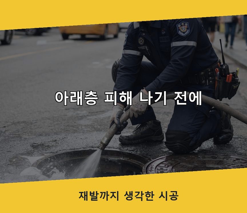 서울 송파구 거여동 베란다 배수구막힘 비용 현장 작업 사진 - 배관해결사