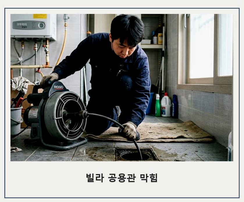 부천시소사구 계수동 베란다 배수구막힘 당일 처리 현장 작업 사진 - 배관해결사