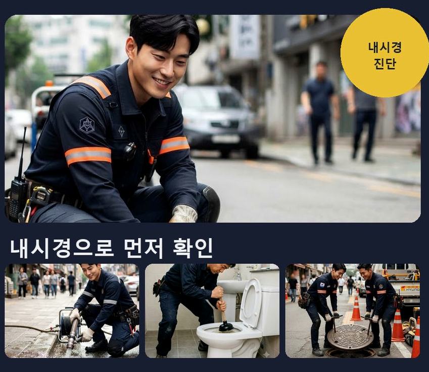 이천시 고담동 고압세척 출장비 무료 현장 작업 사진 - 배관해결사