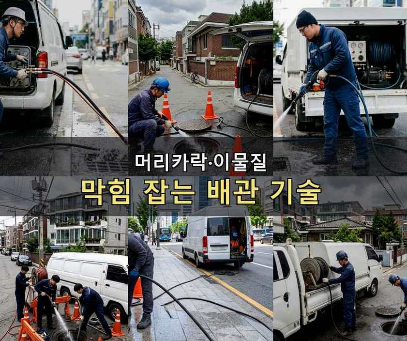 이천시 고담동 베란다 배수구막힘 뚫음 현장 작업 사진 - 배관해결사