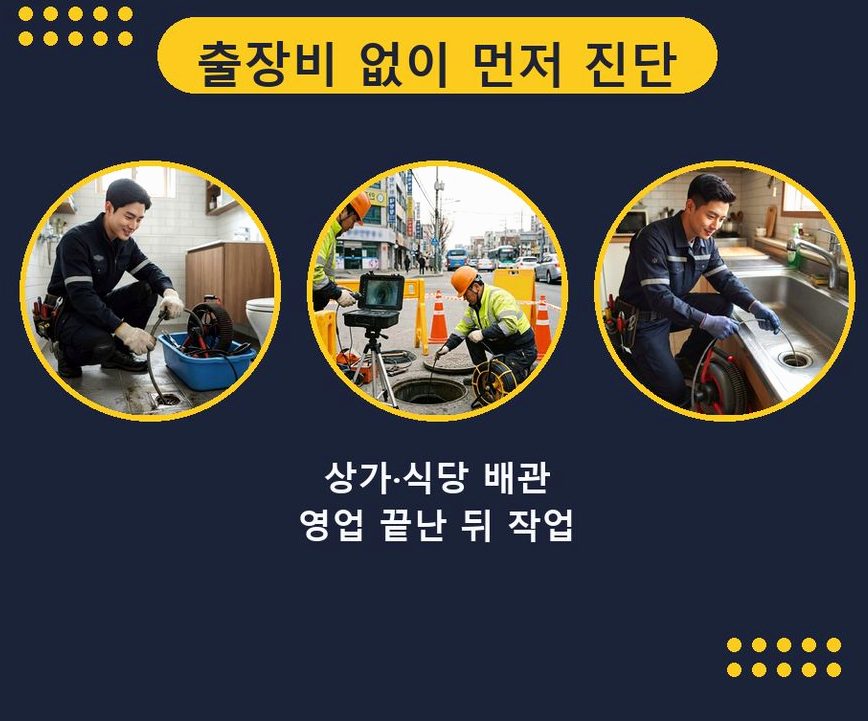 용인시처인구 김량장동 하수구막힘 고압세척·관통 작업 모습
