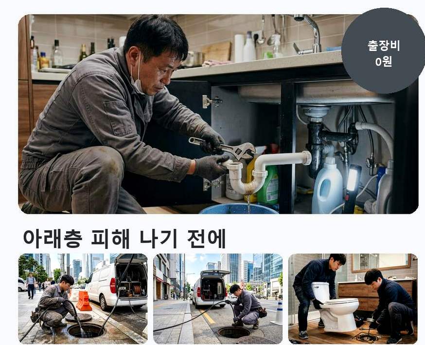 안산시단원구 대부남동 오수관막힘 고압세척·관통 작업 모습