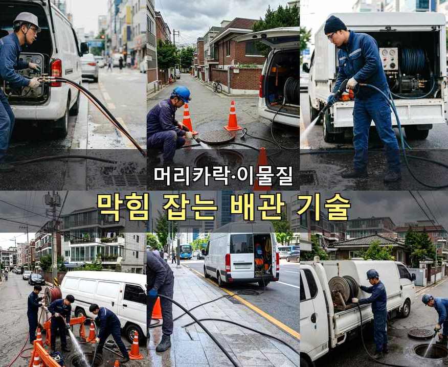 안산시단원구 고잔동 오수관막힘 업체 현장 작업 사진 - 배관해결사