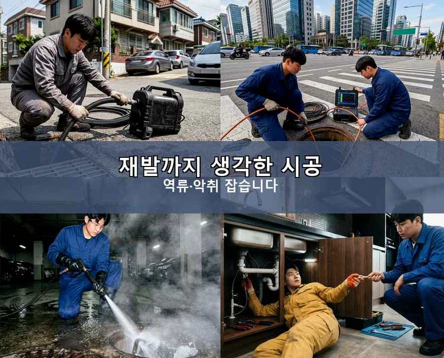 김포시 고촌읍신곡리 고압세척 24시 출동 현장 작업 사진 - 배관해결사