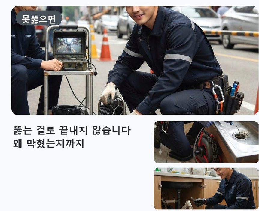 김포시 고촌읍신곡리 베란다 배수구막힘 당일 처리 현장 작업 사진 - 배관해결사