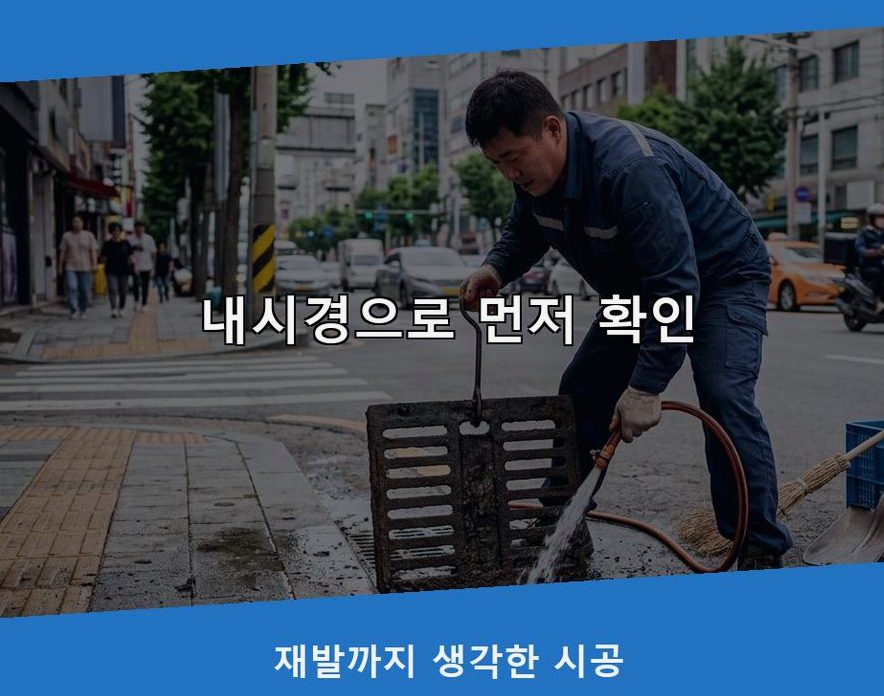 김포시 하성면가금리 배수구막힘 고압세척·관통 작업 모습