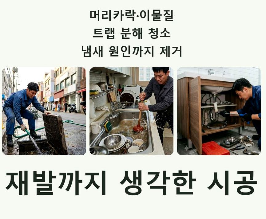 서울 마포구 공덕동 세면대막힘 뚫음 현장 작업 사진 - 배관해결사