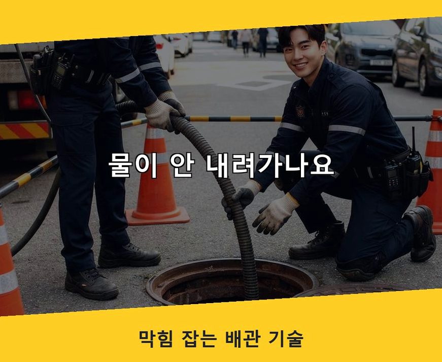 군포시 광정동 배관청소 원인 진단 현장 작업 사진 - 배관해결사