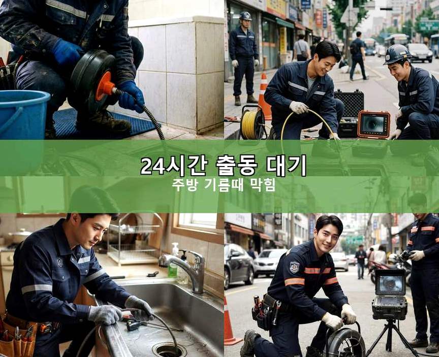 부천시소사구 괴안동 배관청소 가격 안내 현장 작업 사진 - 배관해결사