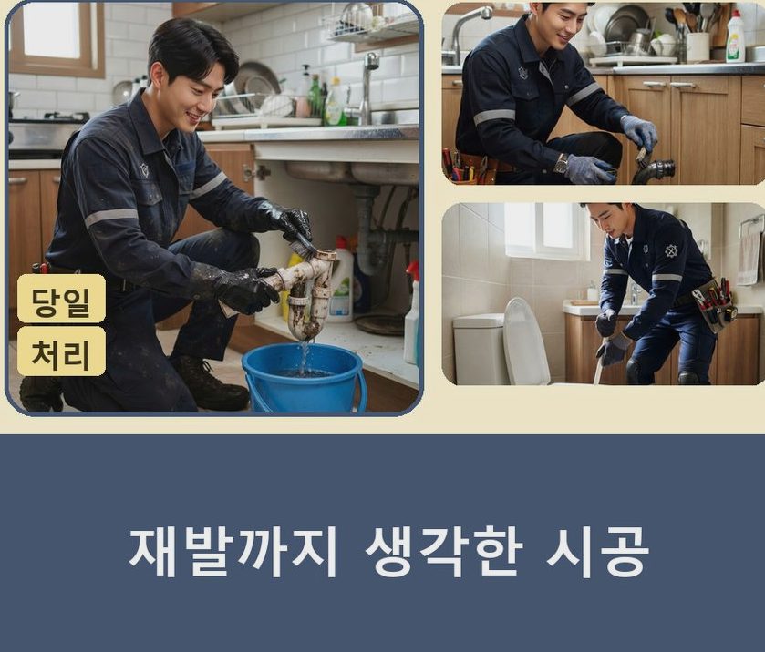 부천시소사구 괴안동 주방 하수구막힘 빠른 해결 현장 작업 사진 - 배관해결사