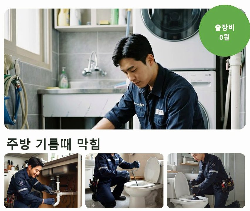 구리시 교문동 오수관막힘 빠른 해결 현장 작업 사진 - 배관해결사