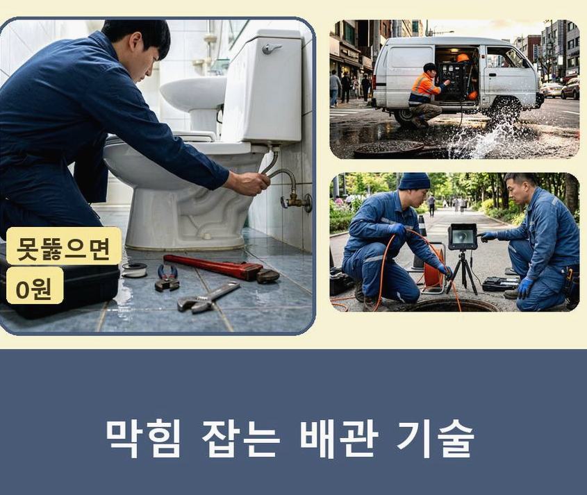 김포시 구래리 변기막힘 긴급출동 현장 작업 사진 - 배관해결사