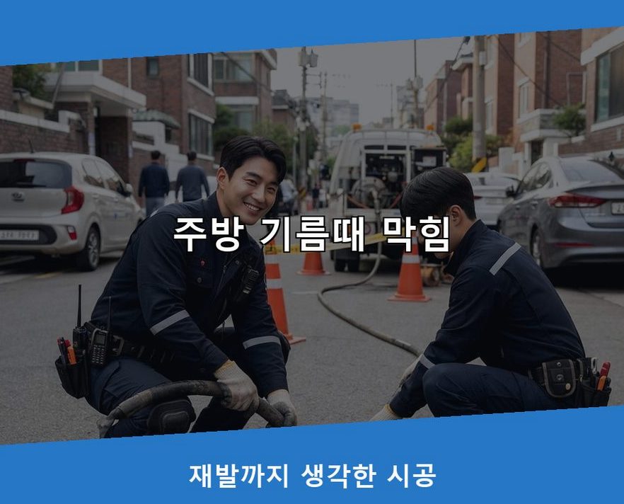 김포시 구래리 하수구 냄새 원인 진단 현장 작업 사진 - 배관해결사