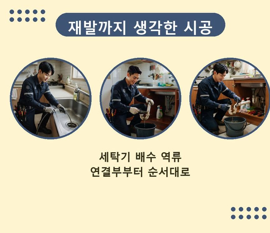 김포시 구래리 싱크대막힘 고압세척·관통 작업 모습