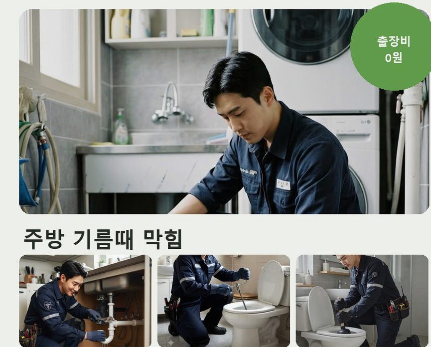 김포시 구래리 화장실 하수구막힘 업체 현장 작업 사진 - 배관해결사
