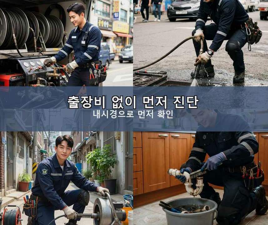 성남시분당구 구미동 배관청소 비용 현장 작업 사진 - 배관해결사