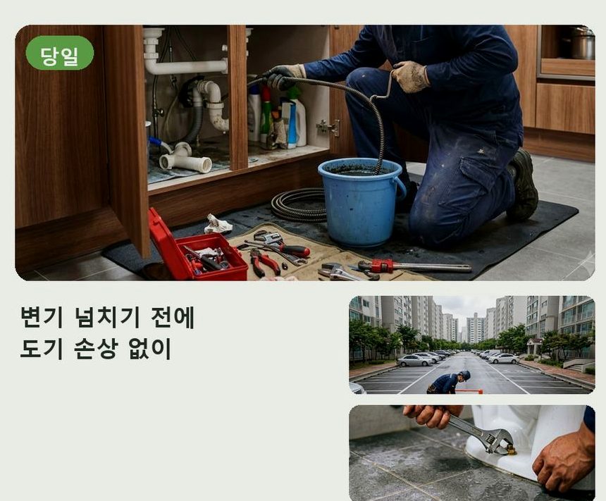 성남시분당구 구미동 세면대막힘 가격 안내 현장 작업 사진 - 배관해결사