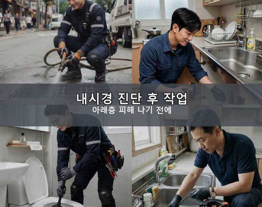 성남시분당구 구미동 오수관막힘 야간 출동 현장 작업 사진 - 배관해결사