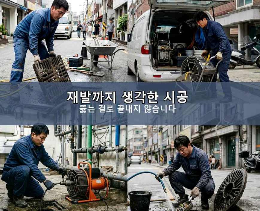 서울 마포구 구수동 배관청소 가격 안내 현장 작업 사진 - 배관해결사