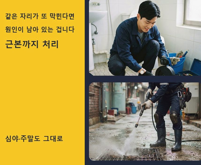 이천시 구시리 욕실 배수구막힘 업체 현장 작업 사진 - 배관해결사