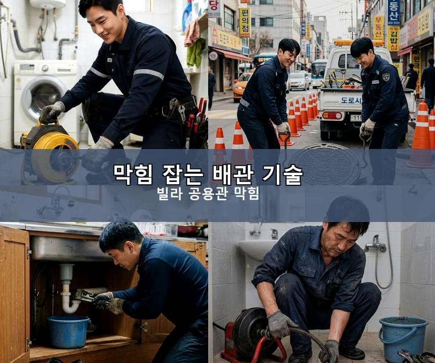 이천시 구시리 화장실 하수구막힘 전문 업체 현장 작업 사진 - 배관해결사