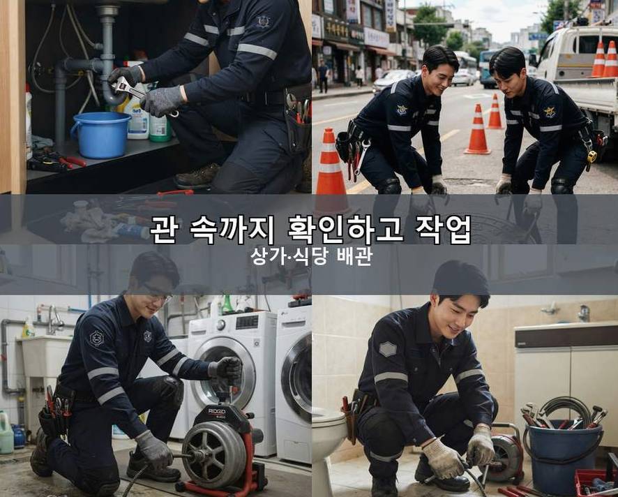 서울 광진구 구의동 하수구 냄새 당일 처리 현장 작업 사진 - 배관해결사