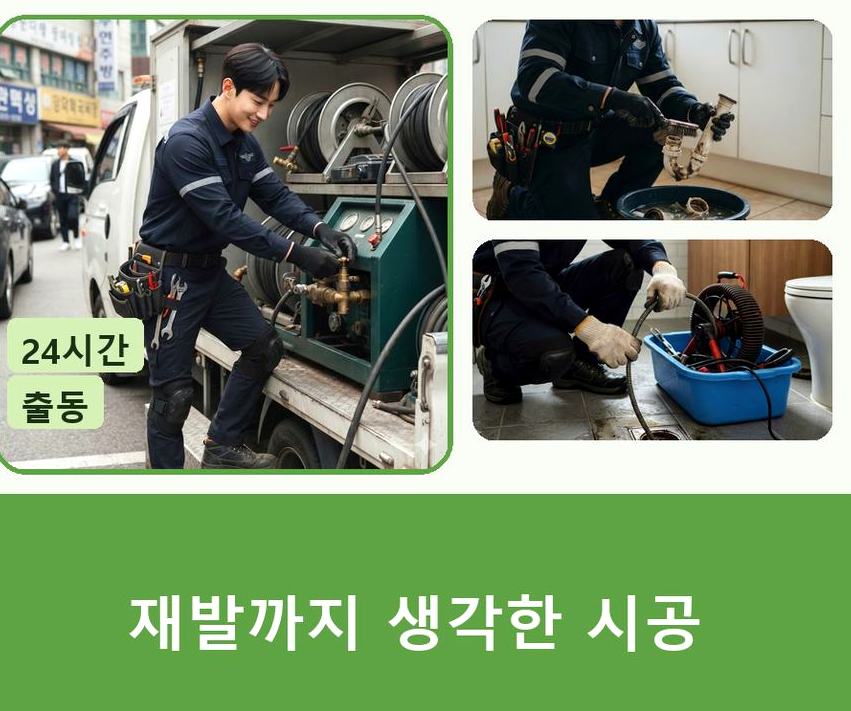 서울 광진구 군자동 배관청소 가격 안내 현장 작업 사진 - 배관해결사