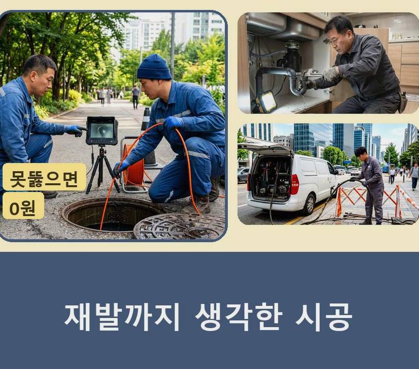서울 광진구 군자동 싱크대막힘 야간 출동 현장 작업 사진 - 배관해결사