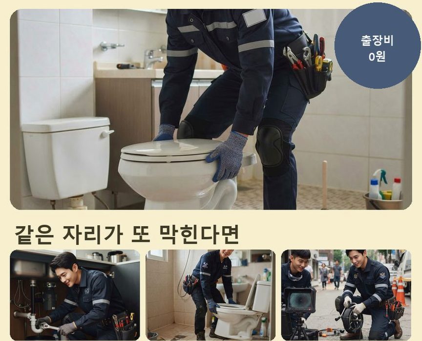 서울 광진구 군자동 정화조막힘 비용 현장 작업 사진 - 배관해결사