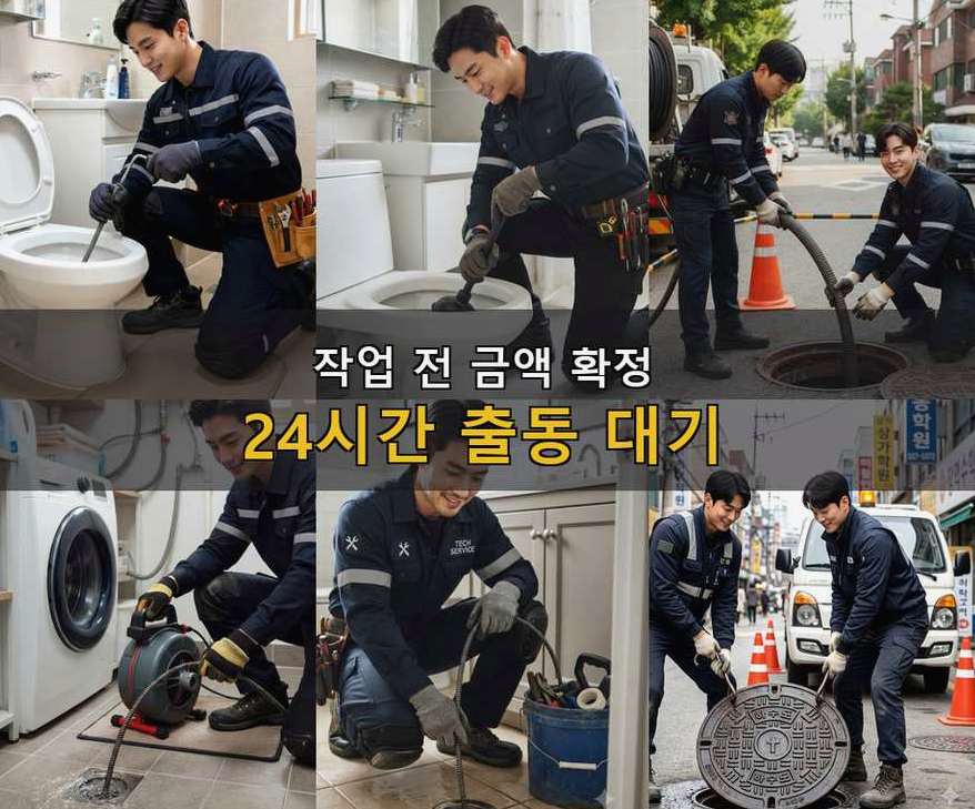 서울 광진구 군자동 화장실 하수구막힘 빠른 해결 현장 작업 사진 - 배관해결사