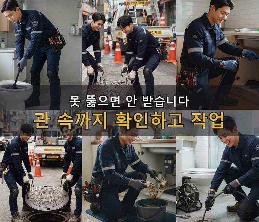 군포시 궁내동 세면대막힘 당일 처리 현장 작업 사진 - 배관해결사