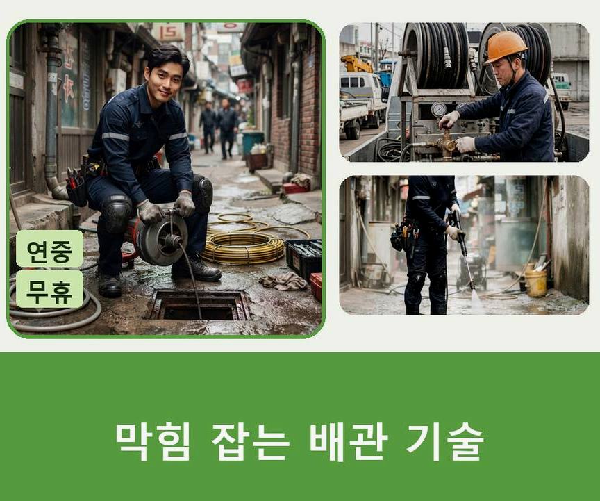 안양시동안구 귀인동 배관청소 비용 현장 작업 사진 - 배관해결사