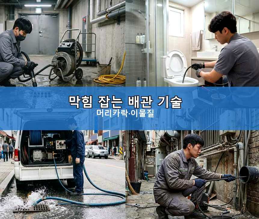 안양시동안구 달안동 변기막힘 고압세척·관통 작업 모습
