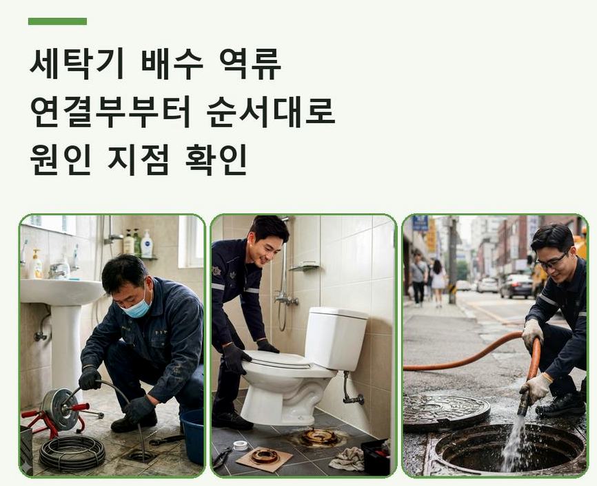 안양시동안구 범계동 배수구막힘 고압세척·관통 작업 모습