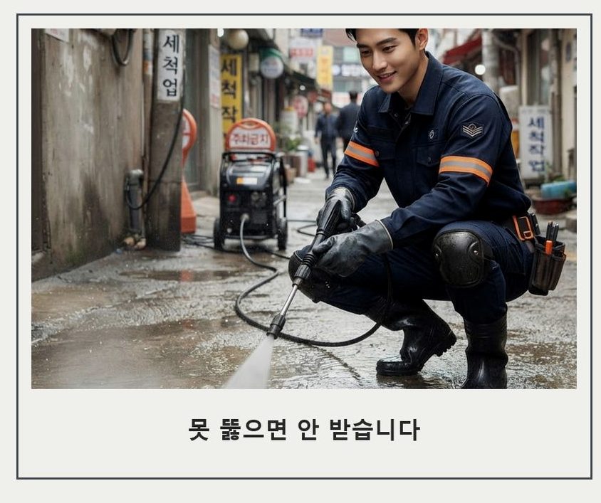 안양시동안구 비산동 배수구막힘 고압세척·관통 작업 모습