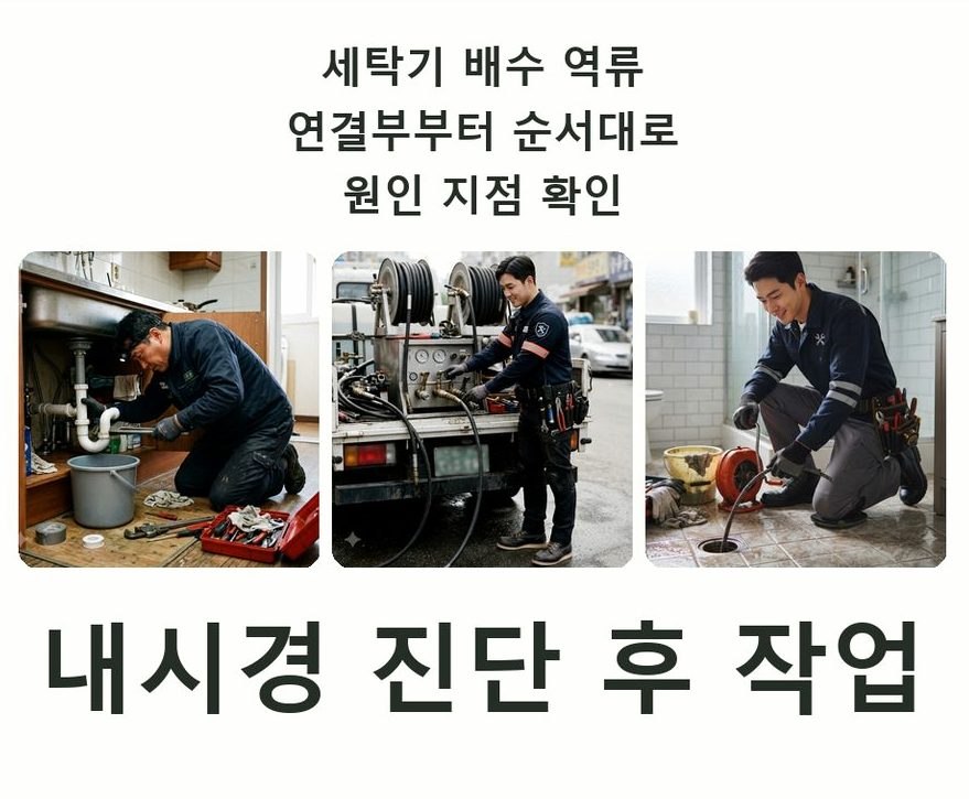 안양시동안구 귀인동 화장실 하수구막힘 야간 출동 현장 작업 사진 - 배관해결사