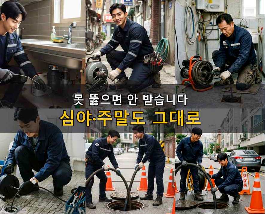 성남시중원구 금광동 욕실 배수구막힘 출장비 무료 현장 작업 사진 - 배관해결사