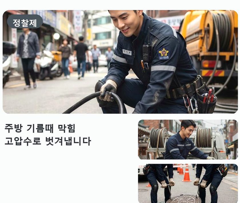 시흥시 금이동 배수구막힘 당일 처리 현장 작업 사진 - 배관해결사