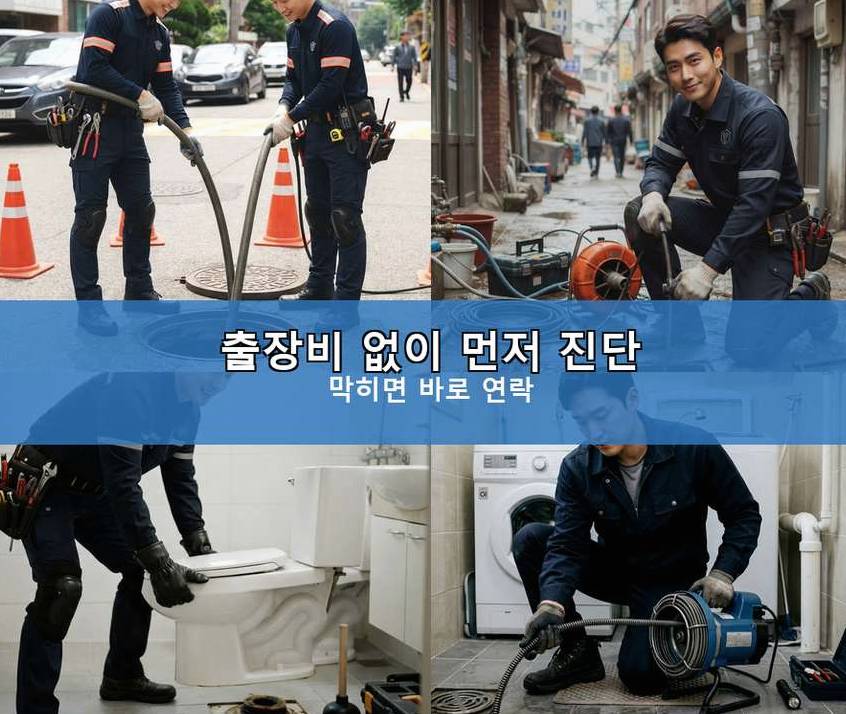 시흥시 도창동 싱크대막힘 고압세척·관통 작업 모습