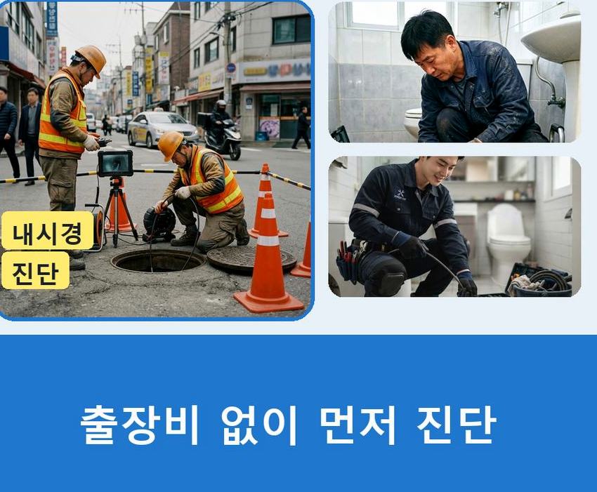 군포시 금정동 오수관막힘 야간 출동 현장 작업 사진 - 배관해결사