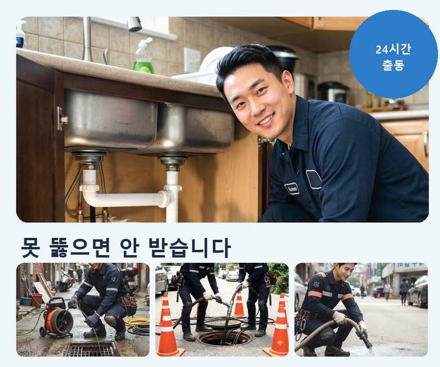 김포시 감정동 고압세척 빠른 해결 현장 작업 사진 - 배관해결사