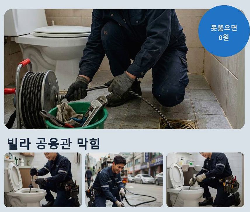 김포시 고촌읍신곡리 오수관막힘 고압세척·관통 작업 모습